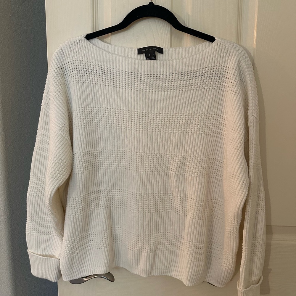 White knit French Connection sweater (size small)